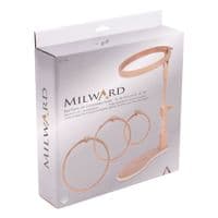 Milward Seat Frame with 3 Embroidery Hoops: Beech: Hoop Sizes 6