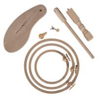 Milward Seat Frame with 3 Embroidery Hoops: Beech: Hoop Sizes 6