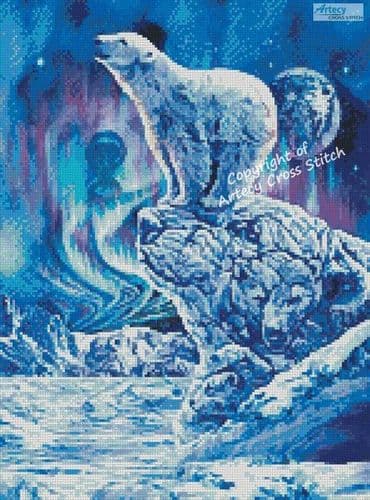 Mini 10 Polar Bears 2 by Artecy printed cross stitch chart