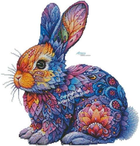 Mini Abstract Bunny by Artecy printed cross stitch chart