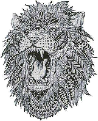 Mini Abstract Lion by Artecy printed cross stitch chart