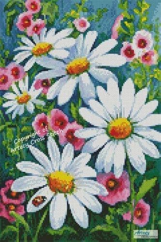 Mini Big Daisies by Artecy printed cross stitch chart