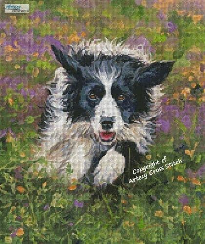 Mini Border Collie Running by Artecy printed cross stitch chart