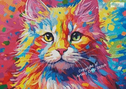 Mini Bright Kitten by Artecy printed cross stitch chart