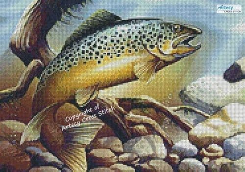 Mini Brown Trout by Artecy printed cross stitch chart