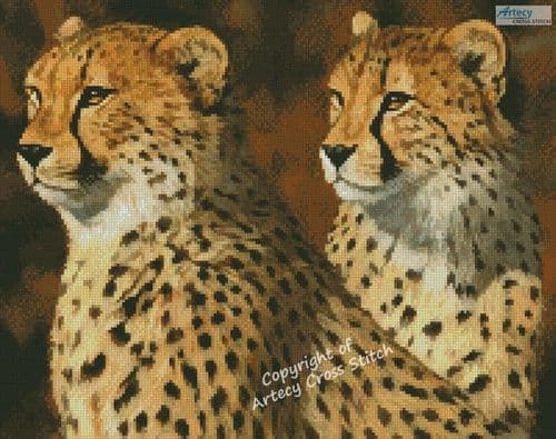 Mini Cheetah Brothers by Artecy printed cross stitch chart