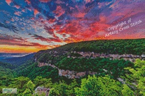 Mini Cloudland Canyon Sunrise by Artecy printed cross stitch chart