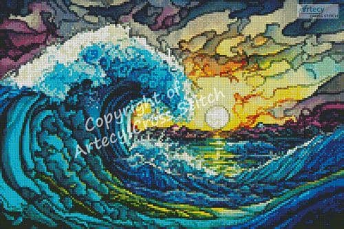 Mini Colourful Ocean by Artecy printed cross stitch chart