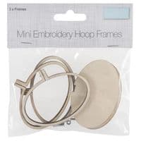 Mini Embroidery Hoop : Oval 40 x 60mm - Pack of 3 hoops - Landscape