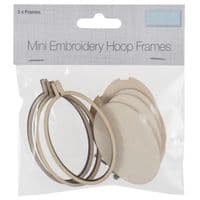 Mini Embroidery Hoop : Oval 40 x 60mm - Pack of 3 hoops - Portrait