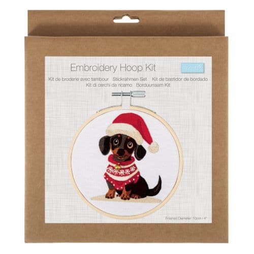 Mini Embroidery Kit with Hoop: Woof