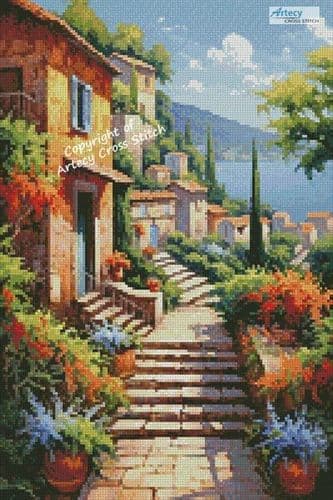 Mini European View by Artecy printed cross stitch chart