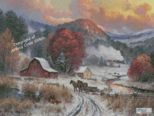 Mini Fence Mending by Artecy printed cross stitch chart