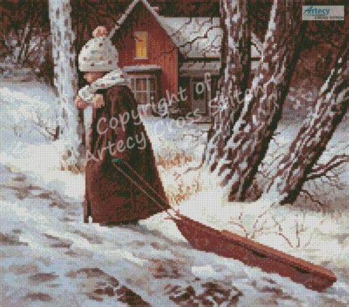 Mini Fun in the Snow by Artecy printed cross stitch chart