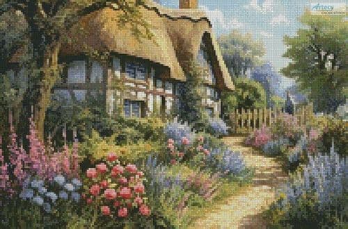 Mini Garden Cottage 1 by Artecy printed cross stitch chart