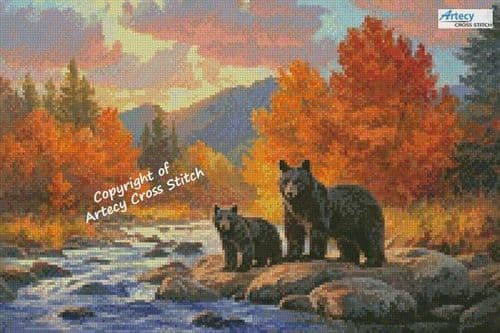 Mini Golden Crossing by Artecy printed cross stitch chart