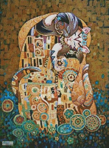 Mini Kleo Kats The Kiss by Artecy printed cross stitch chart