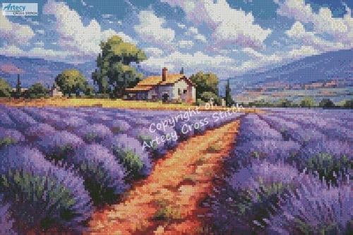 Mini Lavender Farm by Artecy printed cross stitch chart