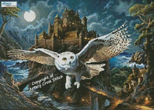 Mini Magic Owl and Castle by Artecy printed cross stitch chart