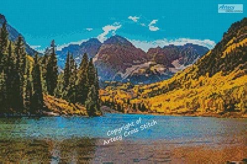 Mini Maroon Bells by Artecy printed cross stitch chart