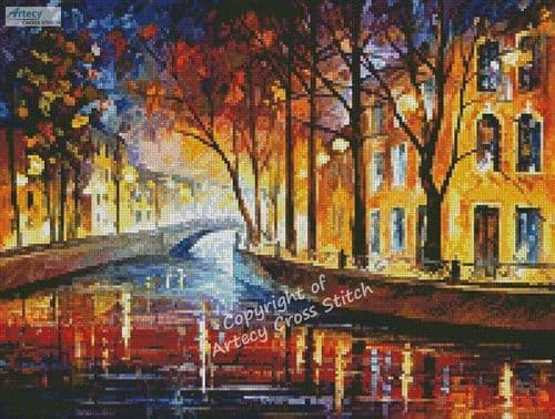 Mini Misty Night Melody by Artecy printed cross stitch chart