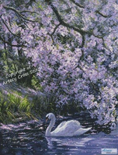 Mini Mute Swan by Artecy printed cross stitch chart