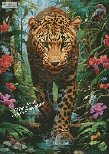 Mini Mysterious Leopard by Artecy printed cross stitch chart