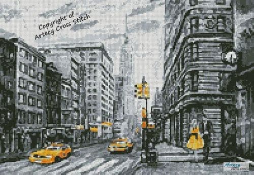 Mini New York Abstract by Artecy printed cross stitch chart