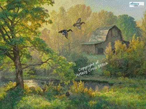 Mini Scouting for a Nesting Place by Artecy printed cross stitch chart