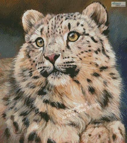 Mini Snow Leopard 6 by Artecy printed cross stitch chart