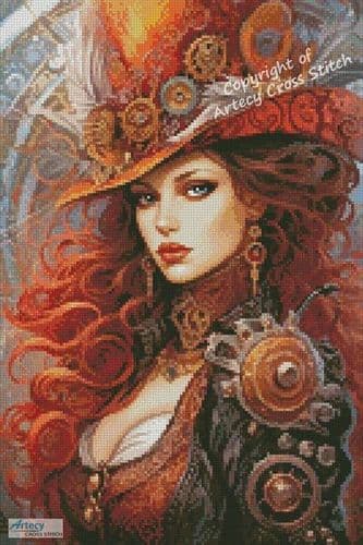 Mini Steampunk Beauty by Artecy printed cross stitch chart