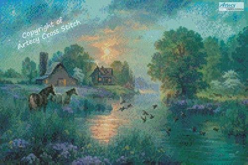 Mini Summer Moon by Artecy printed cross stitch chart