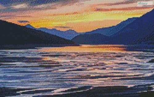 Mini Sunset in Jasper by Artecy printed cross stitch chart