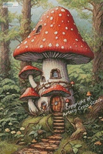 Mini Toadstool House 1 by Artecy printed cross stitch chart
