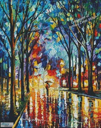 Mini Winter Alley by Artecy printed cross stitch chart