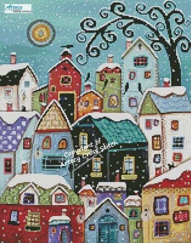 Mini Winter City by Artecy printed cross stitch chart