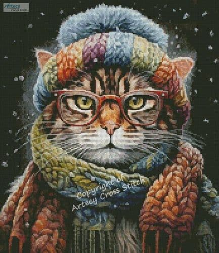 Mini Winter Kitty by Artecy printed cross stitch chart