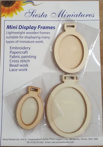 Mini Wooden Oval Display Frames
