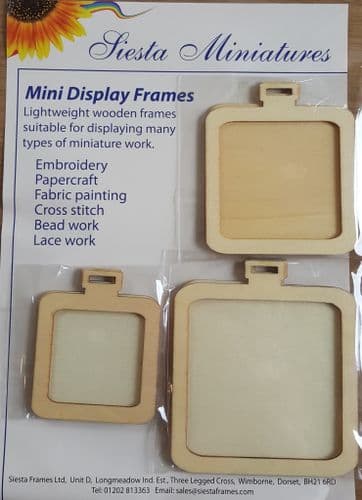 Mini Wooden Square Display Frames