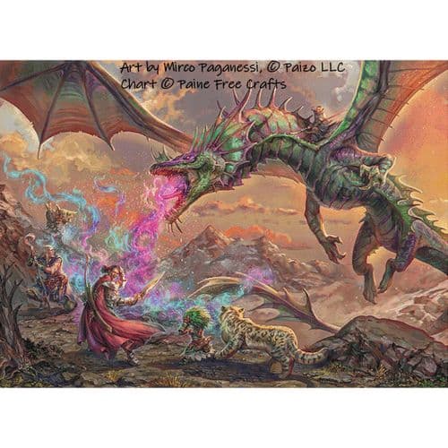 Mirage Dragon Flight by Paine Free Crafts printed cross stitch chart