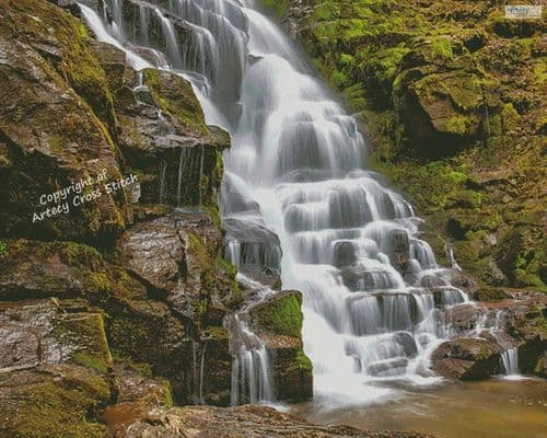 Mossy Falls (Large) by Artecy printed cross stitch chart
