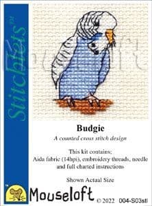 Mouseloft Budgie Stitchlets cross stitch kit