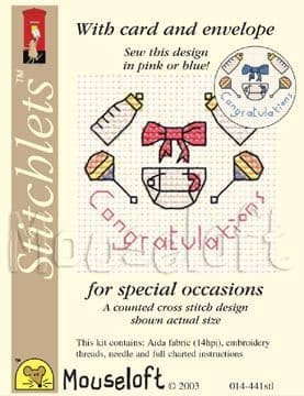 Mouseloft Congratulations Card Occasions Stitchlets cross stitch kit
