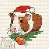 Mouseloft Festive Guinea Pig Card Christmas Stitchlets cross stitch kit