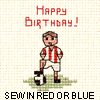 Mouseloft Little Footballer Card Occasions Stitchlets cross stitch kit