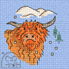 Mouseloft Snowy Highland Cow Card Christmas Stitchlets cross stitch kit (1)