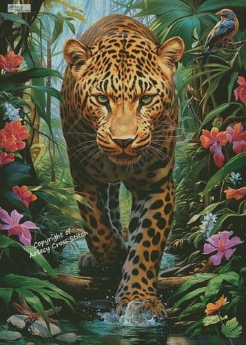 Mysterious Leopard (Large) by Artecy printed cross stitch chart