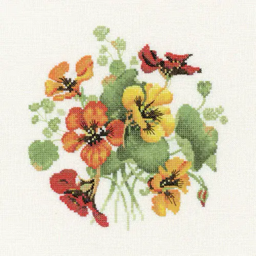 Nasturtium Posy cross stitch chart - Valerie Pfeiffer