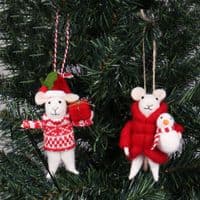 Needle Felting Kit:  Mice Friends Duo
