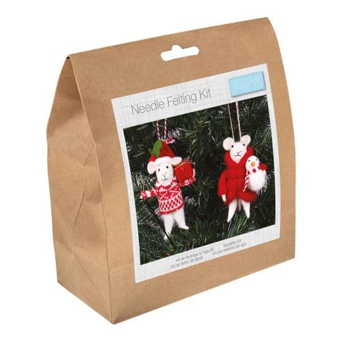 Needle Felting Kit:  Mice Friends Duo
